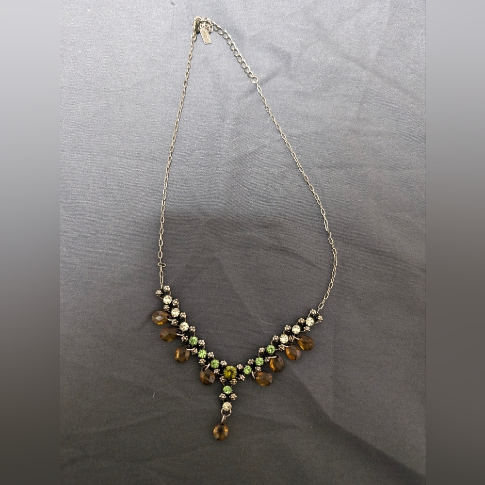 3 statement necklaces from early 2000s pearl and hearts sparkly vintage green - Picture 5 of 8